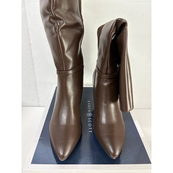 Karen Scott Women's FREYLN Comfort Insole Thigh-High Boots Chocolate Size 9.5M - Picture 6 of 7